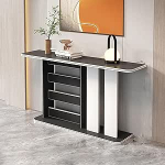 Kaasaegne konsoollaud koos panipaigaga aktsentlaud esikusse 140cm pikk diivanilaud esikusse ja elutuppa Stiilne fuajeem&ouml;&ouml;bel - must viimistlus