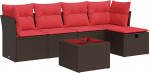 Garten-Sofagarnitur mit Stauraum & Fu&szlig;hocker - PE-Rattan, 55x53x34 cm, f&uuml;r Terrasse und Innenhof Model3325280