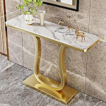 Konsolentisch, Eingangstisch, schmaler Sofatisch, Eingangstisch hinter dem Couchtisch f&uuml;r Eingangsbereich, Flur, Wohnzimmer, Foyer, 80 * 30 * 80 cm (Farbe: Wei&szlig;)