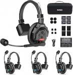 SYNCO XTALK X4 traadita intercom peakomplekt, 2.4GHz t&auml;isdupleksne traadita sides&uuml;steem 24H 350M filmitootmiseks, meeskonnakommunikatsiooni k&otilde;rvaklapid