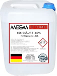 Megaastore &auml;&auml;dikhape 80% (E260) (UN2790), ideaalne puhastus- ja lupjuvahendi kodu- ja sise&otilde;uete puhastamiseks, 1 x Carnister 10 L