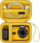 Canboc kandekott Kodak PIXPRO WPZ2 vastupidavale veekindlale digikaamerale, veealuse fotograafia kaamerakott, t&otilde;mblukuga v&otilde;rkkott sobib USB-kaablile, akule, adapterile, kollane (ainult kott)