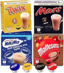 caff&eacute;luxe Mars Hot Chocolate Bundle | 32 kondiitritoodet | Hot Chocolate Dolce Gusto Compatible Pods | Mars, Twix, Milkyway ja Maltesers