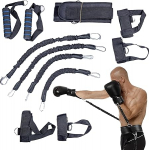 MuscleForge&reg; Resistance Band Set poksi ja h&uuml;ppetreeningu jaoks, treeningrihmade komplekt koos rihma ja lisadega motoorseks treeninguks, poksivarustus koju, funktsionaalne ja poksitreeninguvarustus