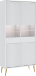 Oggi Celbi Display Cabinet Four Doors White 193 x 91 x 40 cm Cabinet Shelf 16 mm Laminate Panel 10 Shelves Glossy