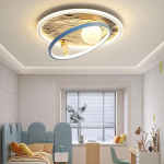 LED Ceiling Light Modern Creative Children's Room Decorative Moon Surface Astronaut Design Ceiling Light Dimmable with Remote Control Boys and Girls Room Light Dining Room Living Room Metal Chandelier