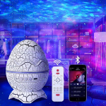 Dinosaur Egg Galaxy Starry Sky Projector with Wireless Music Player, Star Projector Night Light with White Noise, Mist, Timer and Remote Control, Best Gift for Children/Adult Bedroom