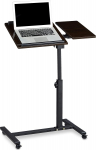Relaxdays Height-Adjustable Notebook Stand Side Table Laptop Desk, Wood, Black, 95 x 60 x 40 cm