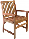 BrackenStyle Melton Wooden Garden Chair Clear Finish Hardwood Outdoor Patio Dining Chair Commercial Standard
