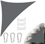 Udbrud kolmnurkne markiis, 3 x 3 x 3 m, veekindel ja UV-kaitsega, kolmnurkne markiis, patio p&auml;ikesekaitse koos kinnituskomplektiga &otilde;ue, terrassile, &otilde;ue, pergoolile, r&otilde;dule.