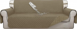 ISSUNTEX Double Protection 100% Waterproof Sofa Covers for Living Room, Couch Covers for 3 Cushions Couch Sofa, Reversible Furniture Protector Sofa Cover for Dogs (Oversized Sofa, Beige/Beige)