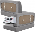 4 tk Caravan Dinette padjakatted Diivan Tool Cover m&ouml;&ouml;bli kaitsja RV RV auto pingi istme selja katted ja pingi katted (helehall)