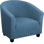 LINGKY High Stretch Club Diivan Cover Jacquard Spandex Tub Chair Cover Skid Resistance m&ouml;&ouml;bli kaitsja Stretch kangas Super Soft Diivan Slipcover (Dusty Blue, Set of 1)