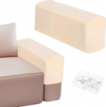 M METERXITY diivanite k&auml;etugede katted, 45 kuni 50 cm pikkusele, sametist veniv mittelibisev k&auml;etugede kaitsekate toolidele / diivanile / lamamistoolile, pestav, m&ouml;&ouml;bli k&auml;etugede kaitsja [khaki]