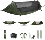 ETROL Outdoor Hammock, 2 inimese v&otilde;rkkiik koos s&auml;&auml;sev&otilde;rguga, &uuml;likerge - 500 lb kandev&otilde;ime | 290 x 140 cm, 3-in-1 funktsiooniga langevarju telkide telk matkamiseks, reisimiseks, rannale, aeda