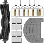 (21 tk) MS1 MAX Ersatzteile f&uuml;r den MONSGA MS1 MAX Saugroboter, 1 Walzenb&uuml;rste, 6 Seitenb&uuml;rsten, 6 Staubbeutel, 4 HEPA-Filter mit Schaumstofffiltern, 4 Wischpads, Zubeh&ouml;rset
