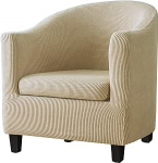 Highdi Pack of 2 tugitooli kaitsjad koos elastse Stretch-kattega, Jacquard Club Chair kaitsev kate diivanikate k&otilde;rge Stretch tugitooli jaoks Club Chair Lounge Chair Cocktail Chair (kreemjas kollane)