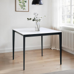 Julian Bowen Miami Square Dining Table with Stone Top, White Marble, 76 x 80 x 80 cm