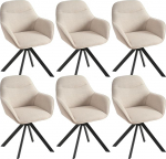 P&ouml;&ouml;rlev s&ouml;&ouml;gitoa tool beež koos k&auml;etoedega, 6 p&ouml;&ouml;rleva s&ouml;&ouml;gitoa tooli komplekt, k&auml;etoega toolid, k&ouml;&ouml;gitool, polsterdatud tool pol&uuml;estrist metallist jalgade ja seljatoega s&ouml;&ouml;gitoa jaoks.