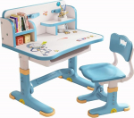 Laste kirjutuslaud ja tooli komplekt, reguleeritava k&otilde;rgusega kirjutuslaud koos sahtlite ja raamaturiiulitega, Cartoon Desk raamaturiiul poistele ja t&uuml;drukutele &otilde;ppimiseks (Space Blue)