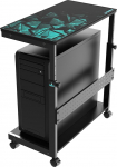 EUREKA ERGONOMIC reguleeritava k&otilde;rgusega arvutitornide statiiv, ATX korpuse CPU hoidja PC statiiv, lauaalune printerik&auml;ru koos rataste ja hiirepadiga, must
