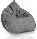 Aiire Relaxo XXL Bean Bag t&auml;iskasvanutele - Luksuslik Bean Bag tool koos t&auml;idisega poistele ja lastele - j&auml;medad p&otilde;randapadjad, chill tool m&otilde;nusasse nurka - m&auml;ngude Bean Bags valmistatud kunstnahast, hall