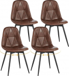 Lestarain Set of 4 Swivel s&ouml;&ouml;gitoa toolid K&ouml;&ouml;gitoolid Polsterdatud toolid Kunstnahast k&ouml;&ouml;gitoolid polsterdatud istmega Ergonoomiline disain s&ouml;&ouml;gitoas/elutoas/k&ouml;&ouml;gis/magamistoas, pruun