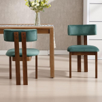 chairus Retro s&ouml;&ouml;gitoa toolid 2 komplektis seljatoega, pehmendusega k&ouml;&ouml;gitoolid t&auml;ispuidust jalgadega, sametiga polsterdatud toolid s&ouml;&ouml;gituppa, k&ouml;&ouml;ki, roheline