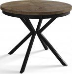 Bergo &uuml;mmargune s&ouml;&ouml;gitoa laud Laiendatav laud l&auml;bim&otilde;&otilde;duga 100 cm / 180 cm Hall metallist jalgadega mustas toonis