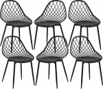 S&ouml;&ouml;gitoa toolid, 6 tooli komplekt, s&ouml;&ouml;gitoa toolid, elutoa toolid, k&ouml;&ouml;k, PP plastist tooli kest, metallist tooli jalad reguleeritavate jalgadega, s&ouml;&ouml;gitoa tool, 120 kg kandev&otilde;ime, must