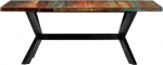 S&ouml;&ouml;gitoa laud metallist jalad must 200 x 100 x 75 cm Vana puidust massiivne laud