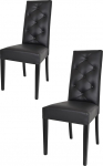 t m c s Tommychairs 2 moodsa Chantal tooli komplekt k&ouml;&ouml;ki ja s&ouml;&ouml;gituppa, vastupidav struktuur lakitud p&ouml;&ouml;gipuidust, must, polsterdatud ja kaetud musta kunstnahaga.