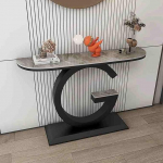 Generisch Moderner, schmaler Konsolentisch f&uuml;r Eingangsbereich, Wohnzimmer und Flur - Sofatisch mit Metallgestell hinter der Couch, Beistelltisch f&uuml;r das Foyer (Schwarz, 150 cm/59 Zoll)