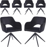 Komplekt 6 s&ouml;&ouml;gitoa tooli, p&ouml;&ouml;ratav t&ouml;&ouml;stuslik, 360&deg; p&ouml;&ouml;rlemisfunktsioon m&auml;luefektiga, automaatne l&auml;htestamine, veluurkate, metallraam, k&ouml;&ouml;gitool s&ouml;&ouml;gituppa, k&ouml;&ouml;ki, kontorisse.