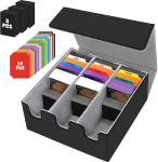 Kaardikarp 2100+ kaardile, kauplemiskaartide hoiukastid 24 v&auml;rvilise vaheseinaga, 3 vahtplokki, Premium magnetilised kaardikarbid, PU nahast kaardikarp TCG Magic The Gathering kaartide jaoks (Hall)