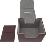 docsmagic.de Premium Magnetic Sideflip Box 100 Brown + Deck Divider MTG PKM YGO Card Box Brown