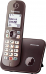 Panasonic KX-TG6851GA juhtmeta telefon (kuni 1000 telefoninumbri lukustamine, selge kirjasuurus, valjuh&auml;&auml;lne telefonitoru, t&auml;isdupleks-k&otilde;nede vabak&auml;e) Moka pruun