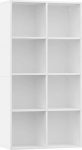 vidaXL Sideboard Bookcase, Bookcase with 8 Compartments, Cube Shelf, Standing Shelf for Living Room, Office Shelf, Filing Shelf, White Wood Material