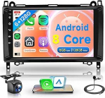6G+128G 8 Core Wireless Carplay Android autoraadio Mercedes Benz A/B klassile W169 W245 B200 W639 Vito Viano W906 Sprinter 9-tolline autoraadio Android auto GPS navigatsiooniga WiFi Bluetooth FM/RDS/DSP