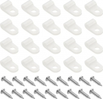 hankimise kaart 200 kaabliklambrite pakett 3/16 tolli R-t&uuml;&uuml;pi nailonist kaabliklambrite kaabliklambrite klamber k&ouml;ie kinnitamine juhtme juhtmete juhtmekorralduse kruvidega, valge