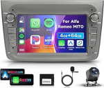 4G 64G VECHTEL 7" Bluetooth-Autoradio f&uuml;r Alfa Romeo MITO 2008-2016 Carplay Android Auto,DSP EQ,WiFi GPS,Mirror Link,RDS/FM Radio 2 Din mit AHD Tagfahrkamera