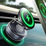 MRGLAS 15W vaakum magnetiline mobiiltelefoni hoidja Magsafe laadija jaoks, 360&deg; reguleeritav iminapakett mobiiltelefoni hoidja auto armatuurlauale / tuuleklaasile, vaakum magnetiline statiiv k&otilde;ikidele nutitelefonidele