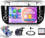 8 Core 6G + 128G Androidi autoraadio Fiat Linea Punto Evo Line 2012-2015 traadita Carplay Android auto 7-tolline autoraadio koos GPS WiFi Mirror Link Bluetooth FM/RDS/DSP EQ/USB/SWC Tagasivaate kaamera