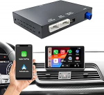 EZoneTronics traadita CarPlay & Android auto j&auml;relpaigalduskomplekt dekooder Audi A8 2010-2017 koos MMI 3G s&uuml;steemi traadita adapteriga 6,5 tolli/7-tollise OEM-ekraani Plug & Play uuenduskarp koos MirrorLink SWC-ga