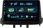 Sisseehitatud DAB+/4G HDMI 6G + 128G Double DIN Android 14 autoraadio Renault Megane 3 2008-2014 tagurduskaamera + mikrofon koos WiFi/Carplay/DSP/RDS 9-tollise IPS-ga