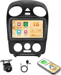 Hikity Android 15 4+64G autoraadio VW New Beetle 2004-2010 9-tollise Incell puuteekraaniga, autoraadio 2DIN traadita Carplay Android autoga, FM/RDS raadio BT GPS WiFi tagurduskaamera + mikrofon