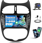 2G + 64G Android Wireless CarPlay autoraadio Peugeot 206 206CC 206SW 1998-2016 Citroen C2 2004-2008 koos Android autoga, 7-tolline puuteekraaniga navigatsioon WiFi EQ FM/RDS Bluetooth Mirror Link SWC