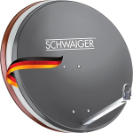 SCHWAIGER satelliidiantenn 75 cm alumiiniumist roostekindel alumiiniumist SAT Bowl Mirror Offset antenn koos LNB tugivarrega kaablijuhiga Mast Mount Ilmastikukindel vastupidav TV HD Astra Hotbird Eutelsat