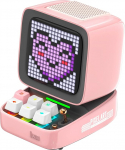 Divoom Ditoo Multifunktsionaalne Pixel Art LED Bluetooth k&otilde;lar, 256 programmeeritav LED-paneel koos peo tulega, nutikas digitaalne lauakell, m&auml;ngude muusikakast, TF-kaardi ja raadio tugi, roosa