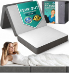 DYNMC you Folding Mattress, Foldable Guest Mattress, Medium Hard H3, Very Good Test Results, Oeko Tex Certified, Foldable Guest Bed with Bag, Oeko TEX Standard, Floor Mattress, 75 x 195 x 14 cm